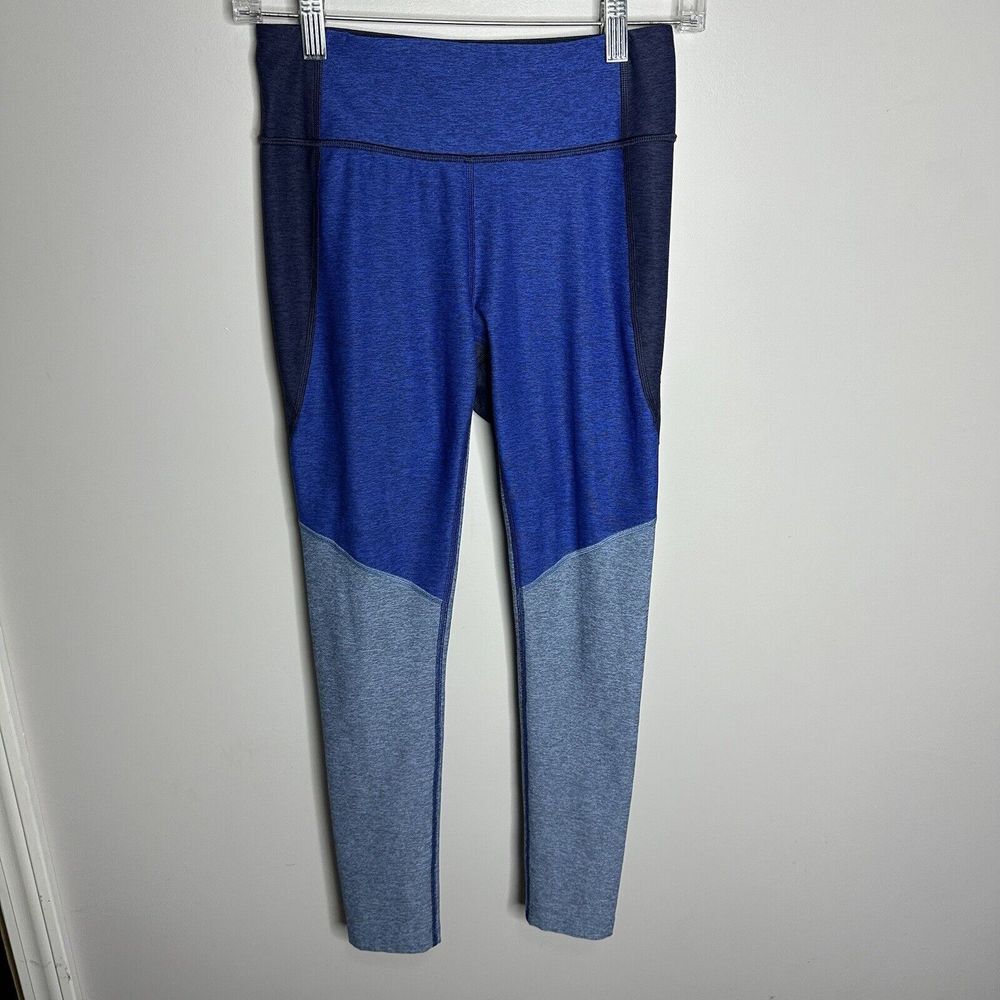 Women's Outdoor Voices Size Small Blue Color Block Full Length High Rise Legging